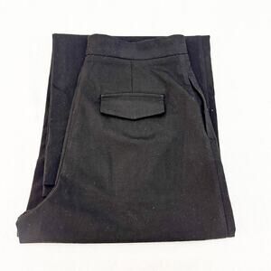 Zara Black Wide Leg Pleated Front Slacks SZ L NWT